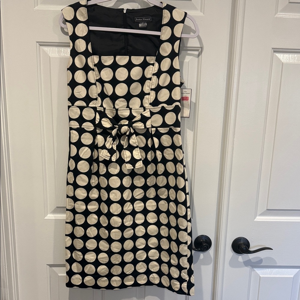 New Jessica Howard Women’s Cream Polka Dot Midi Dress